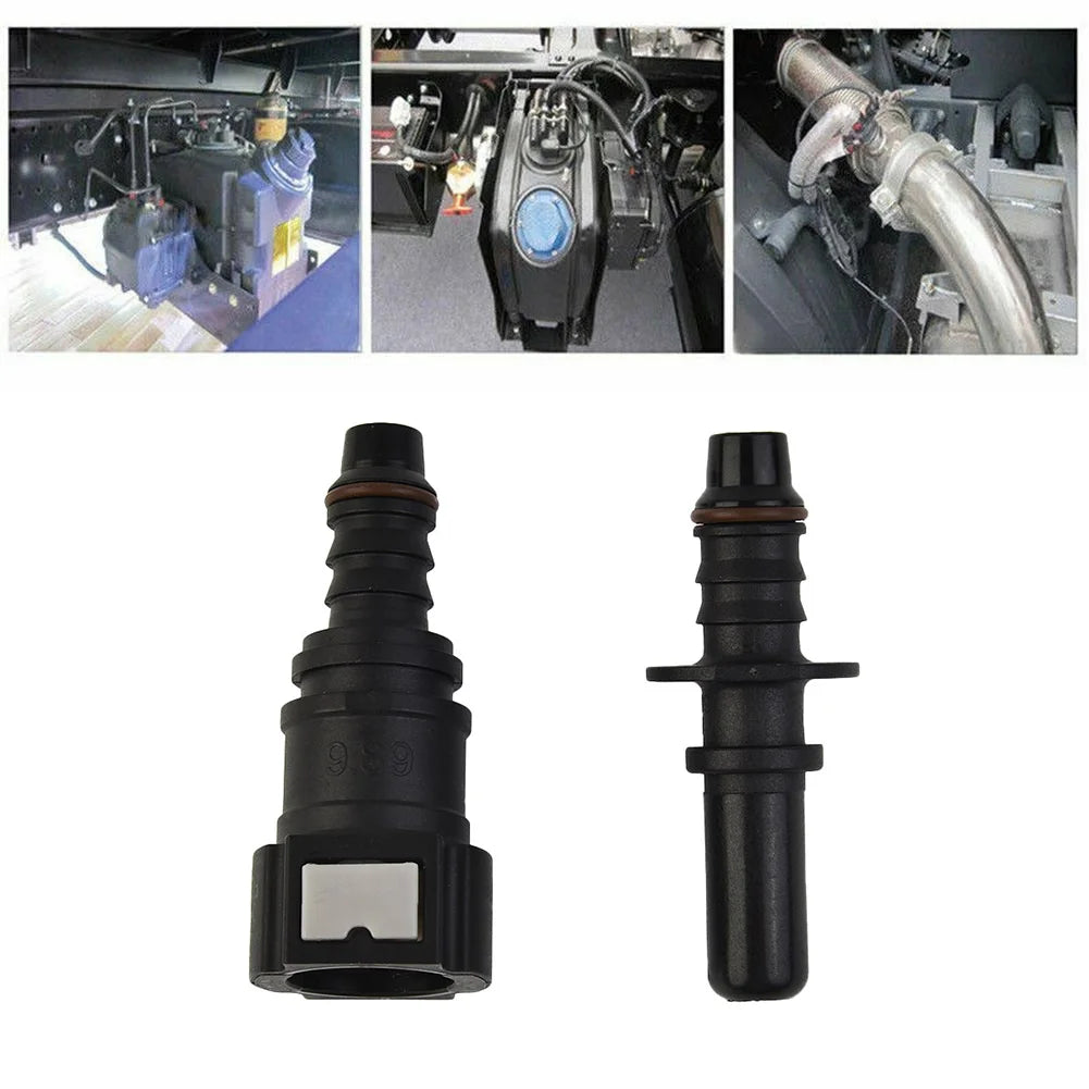 Car Fuel Line Coupler Hose Quick Connect Straight 9.89mm ID8 Car Fuel Line Hose Pipe Coupler Quick Release Connector SET