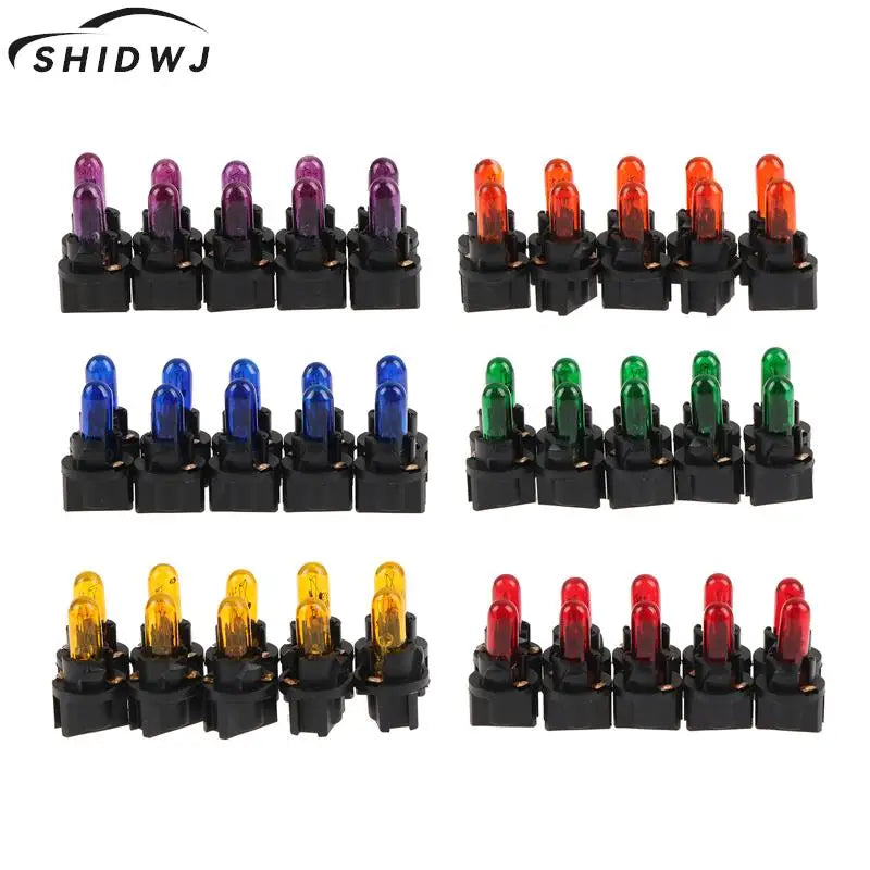 10Pcs T5.5 Led Bulb1.2W Car Interior Lights Dashboard Heating Indicator Wedge Auto Instrument Lamp air conditioning lamp 12V
