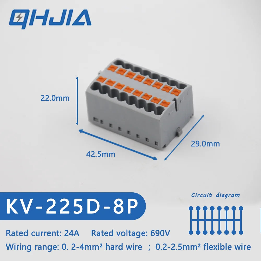 Fast Wiring Mini Rail-Type Quick Junction Box | 1-In-Multi-Out Plug-in Terminal Wire Connector for Easy Electrical Connection
