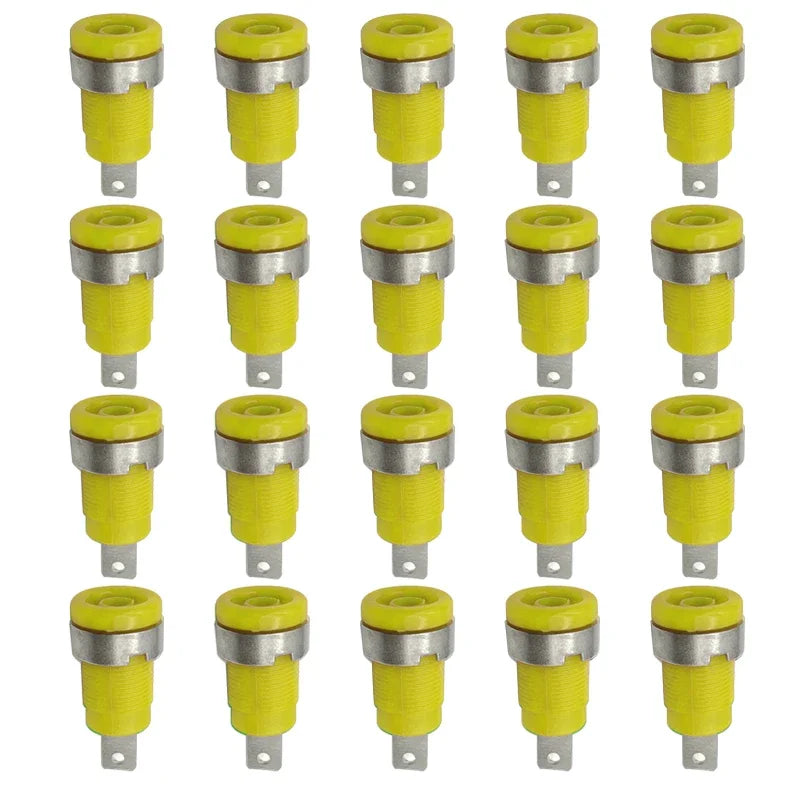 20PCS 4mm Banana Socket 32A Panel Mount Female Connectors, Insulated Safety Binding Post Jacks, 5 Colors for DIY Projects
