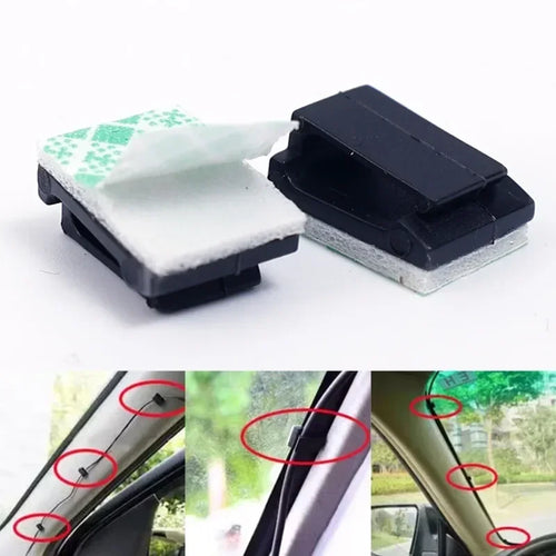 1-100Pcs Cable Clips Organizer Car Dashboard Self-Adhesive Drop Wire Holder Cord Manager Car Fixed Clamp Wire Clip Accessories