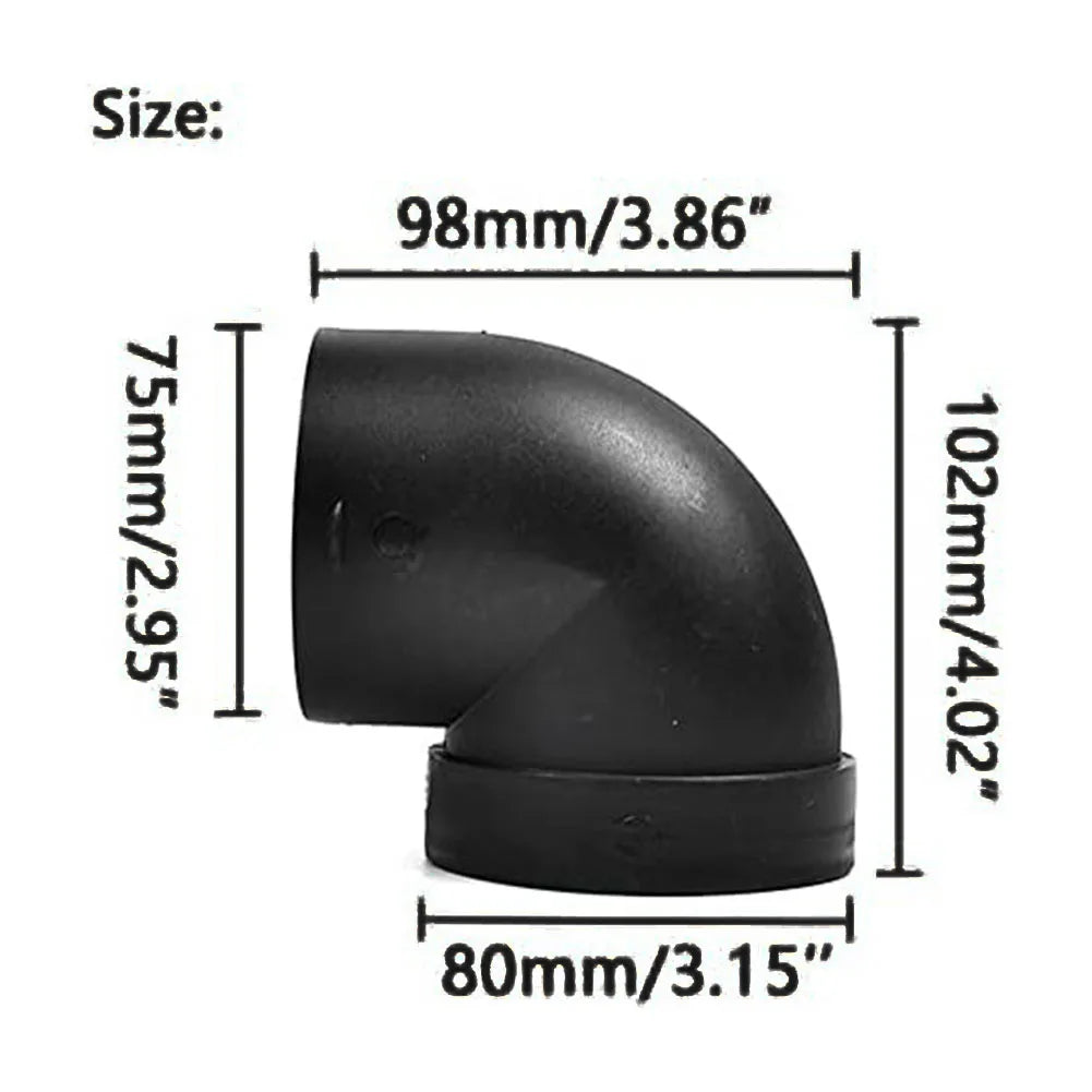 75mm Diesel Air Heater Pipe L-shaped Connector Air Ducting Pipe Elbow Outlet Connector High Temperature Resistant