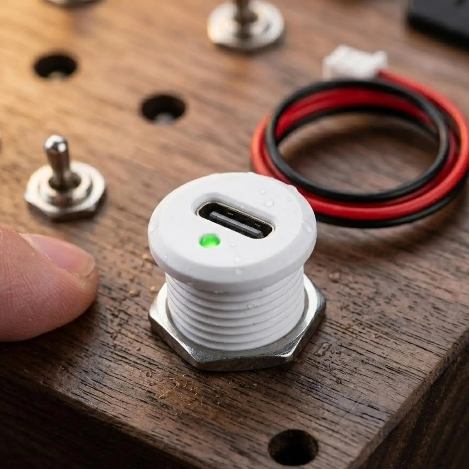 1-5pcs 2-Pin Type-C Connector with Female Socket Fast Charging Jack Waterproof USB Charging Port USB-C Charger Plug and Socket