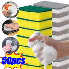 5-50PCS Double-sided Cleaning Sponges Magic Super Absorbent Pan Pot Dishwashing Scouring Pad Wipe Household Kitchen Clean Amagi