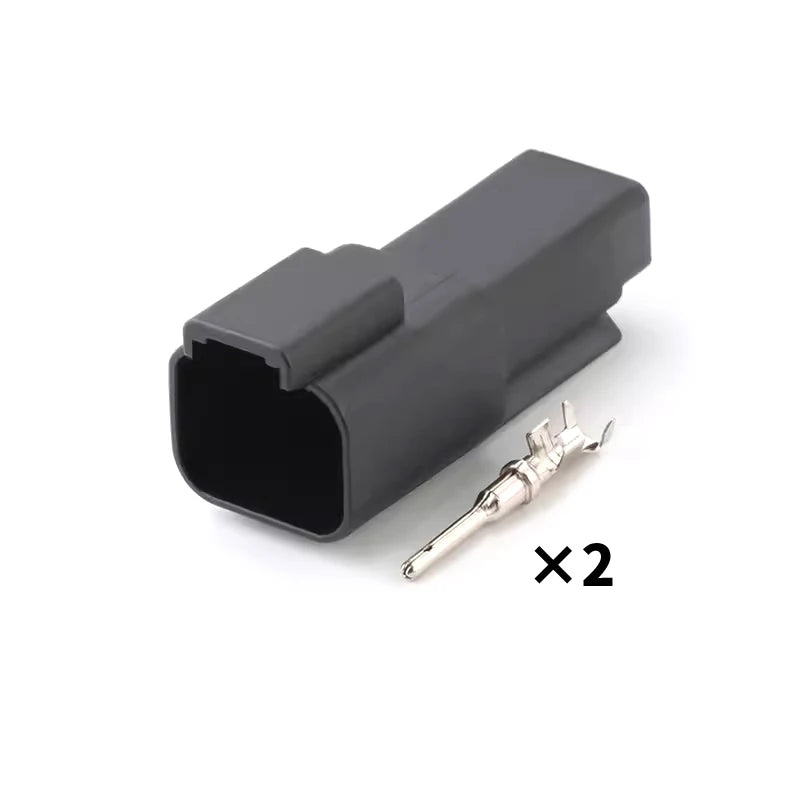 DT06-2S/DT04-2P Deutsch black connector Automotive waterproof wiring harness plug 12PB connector rubber shell with terminal