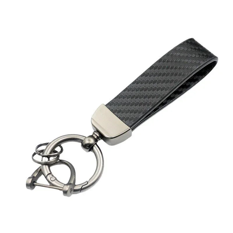 Car Sleek Carbon Fiber Style Keychain - 360° Rotatable, Universal Fit with Anti-Lost D-Ring, Durable for Men & Women Amagi