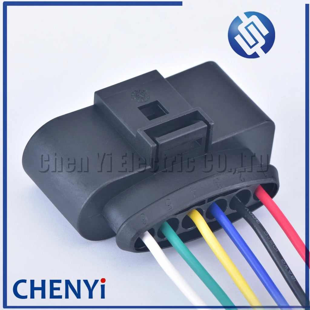 6 Pin 3.5mm female waterproof cable electrical pump connector ignition coil wire harness plug 1J0973726 With wires 1J0 973 726