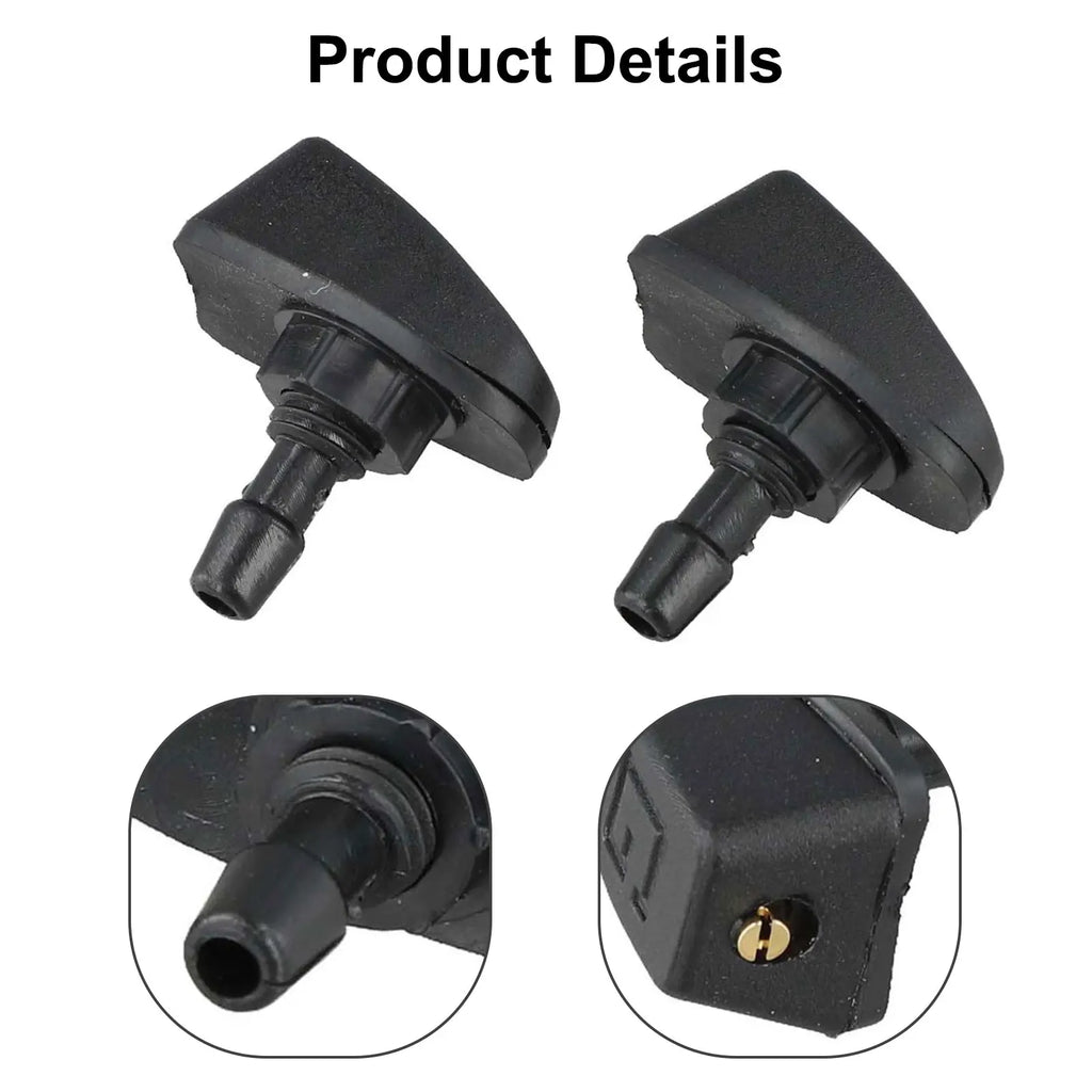 2Pcs Car Front Windshield Wiper Nozzle Car Fan-shaped Mist Windscreen Washer Water Spray Jets Nozzles Accessories