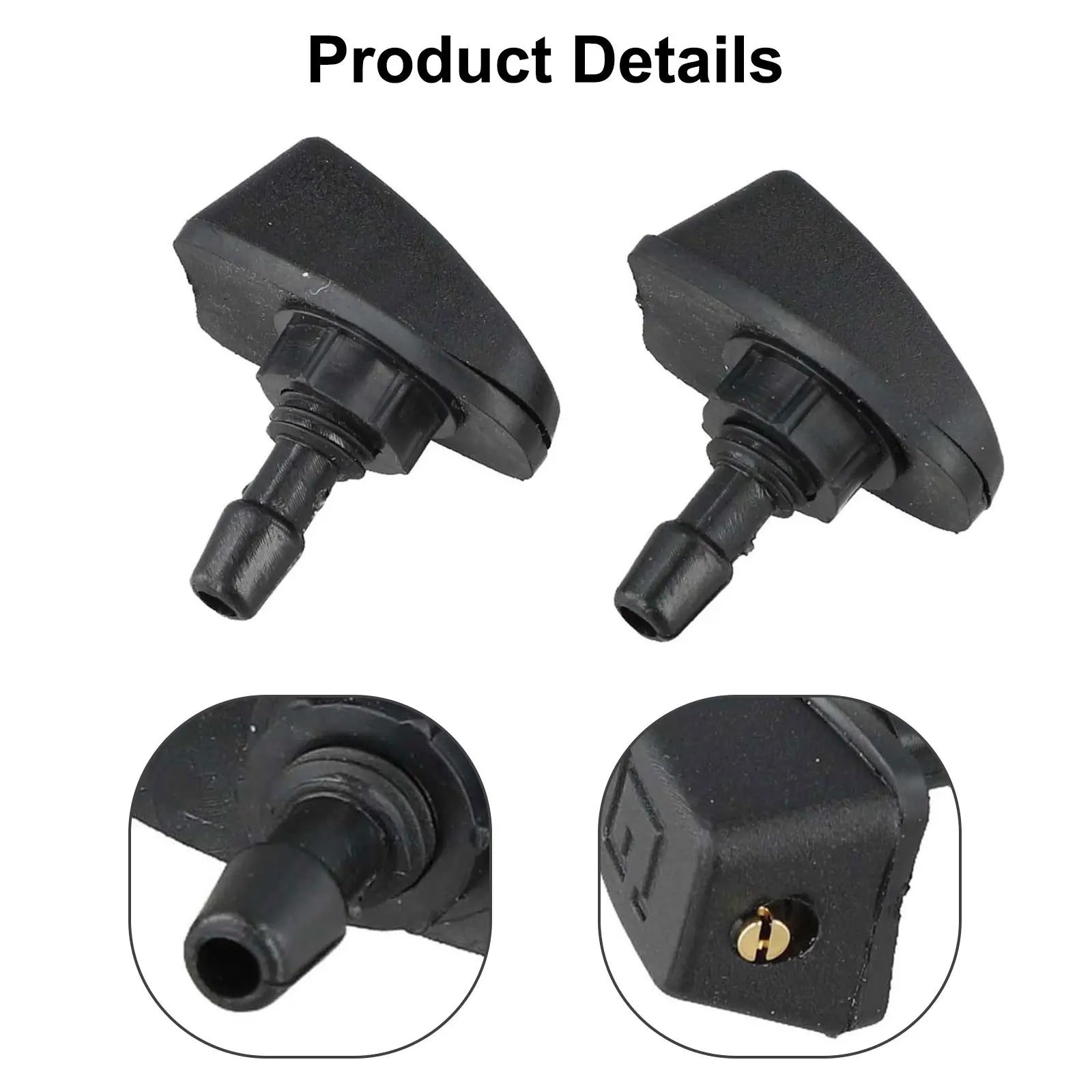 2Pcs Car Front Windshield Wiper Nozzle Car Fan-shaped Mist Windscreen Washer Water Spray Jets Nozzles Accessories