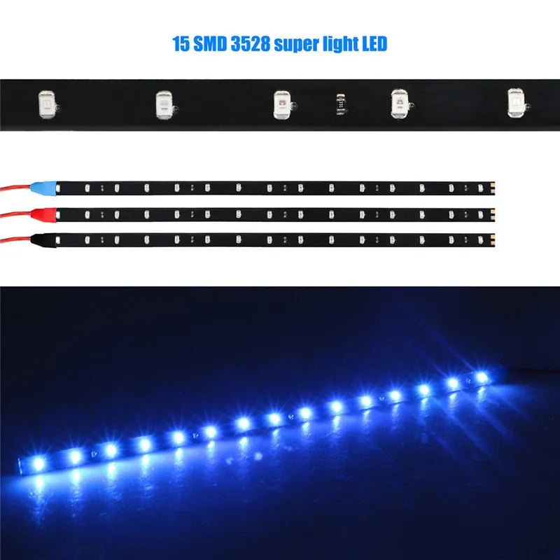 2/6PCS Waterproof DC 12V Motor LED Strip SMD Underbody Decorative strip Light For Car Motorcycle Beautiful Decorative Soft Light