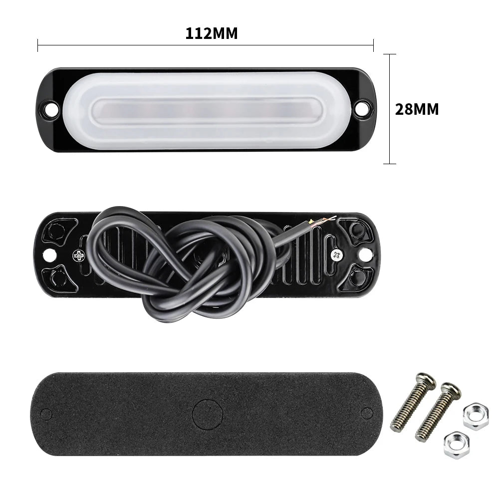 Car LED Light12V 24W White 6LED Car Truck Fog Light Lamp Off Road Safety Urgent Signal Truck Side Marker Lights