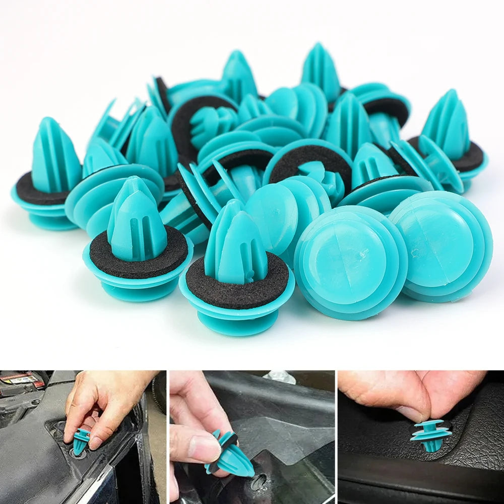 100/20PCS Auto Door Panel Clip with Seal Ring Auto Fastener Rivet Bumper Clip Retainer Car Interior Retaining Accessories
