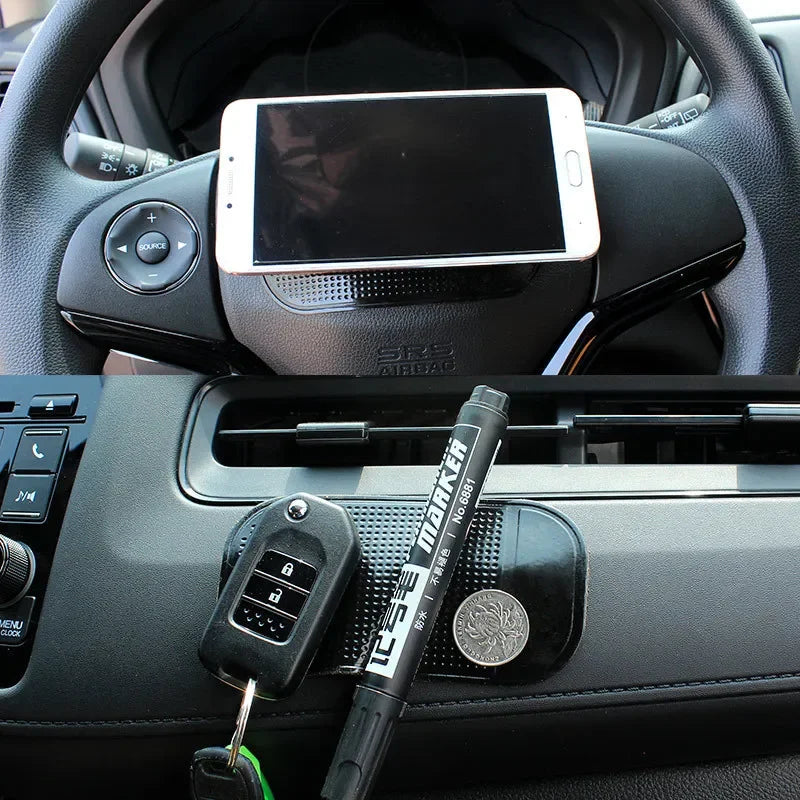 Car Dashboard Anti-Slip Rubber Pad Universal Non-Slip Car Adhesive Mat for Phones Sunglasses Keys Electronic Devices Organizer