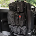 6pcs/set Universal Car Backrest Wall Hang Seat Back Storage Bag Organize Molle Panel with 5 Detachable Pouch,Outdoor Campe Hike