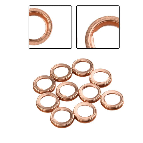 10 Pcs Metal Oil Drain Plug Crush Washer Gasket 11026-01M02 For Nissan For Infiniti Oil Drain Plug Crush Washers Gaskets