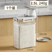 Household Rice Bucket, Insect Proof Sealed Storage Tank, Miscellaneous Grain Storage Box, Transparent Tape Measuring Cup Amagi