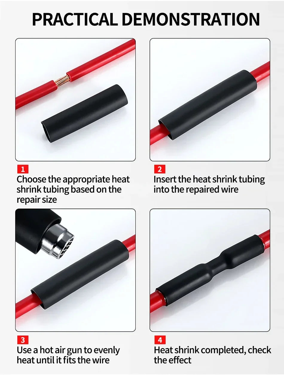 5Meter 4:1 Heat Shrink Tube with Glue Thermoretractile Heat Shrinkable Tubing Dual Wall Heat Shrink Tubing 4 6 8 12 16 20 24 32