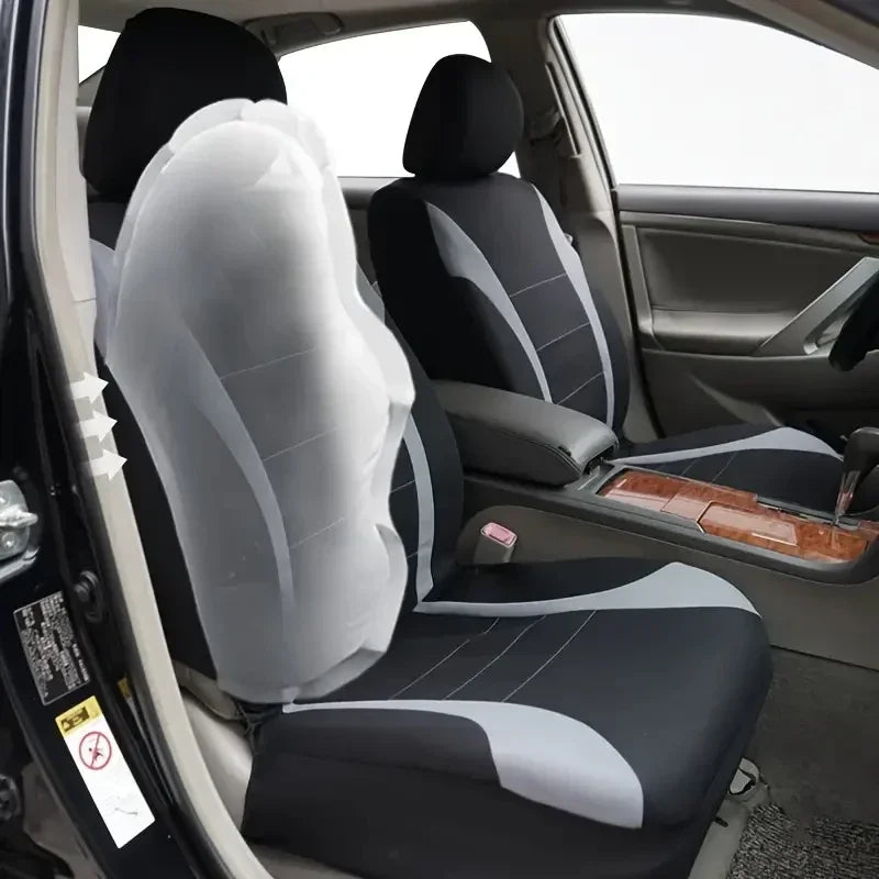 Auto Parts Car Seat Cover Polyester Fabric 5 Piece Set Four Season Universal Airbag Safe Truck Van Front/Rear Cushion amagi