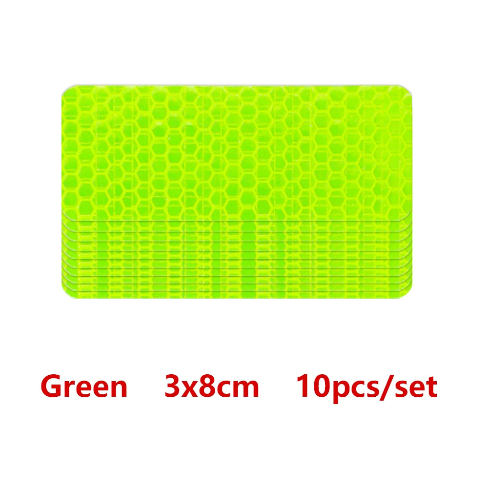10pcs Car Bumper Reflective Safety Strip Sticker Warning Reflector Tape Auto Car Accessories Exterior Interior Reflector Sticker