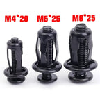 Universal Car License Plate Screws Mounting Kit M4 M5 M6 Auto Fastener Expansion Nuts Carbon Steel Black Bolts for Bumper Frame