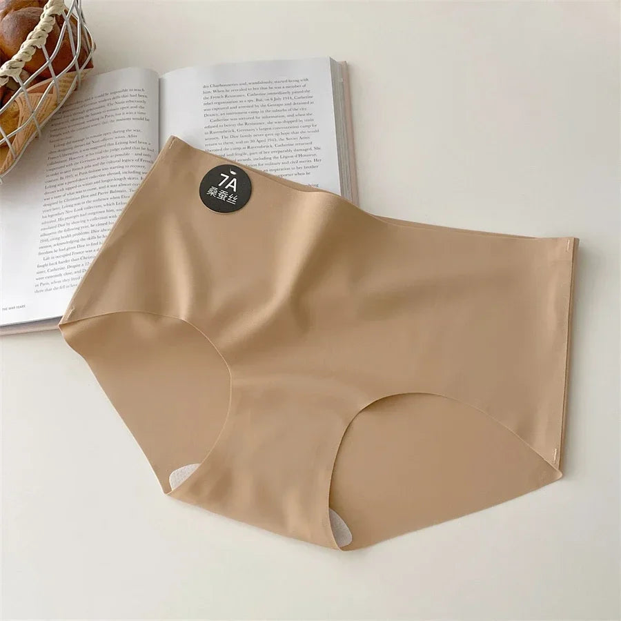 4PC Seamless Silk Women's Panties Ultra-Thin Briefs with High Elasticity Breathable Comfortable Soft Lingerie Underwear Amagi