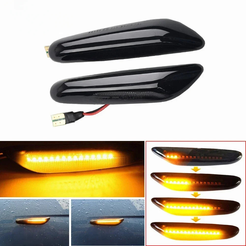 1 Pair Car Dynamic Turn Signal Light LED Side Marker Lamp For BMW E46 E90 E87 X3 E83 X1 E84 X5 E53 E91 E92 E60 E61 E81 E82 E88