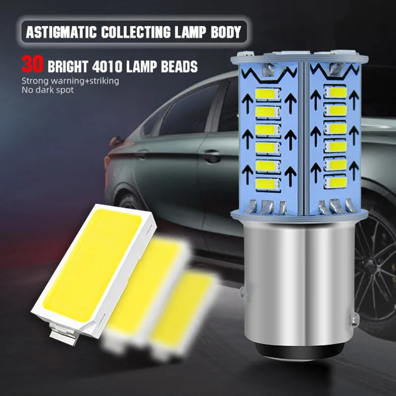 1/4pcs 1157 Strobe Brake Light Streamer BAY15D P21/5W DRL Reversing Parking Turn Signal Stop Tail Lamp for Auto Motorcycle
