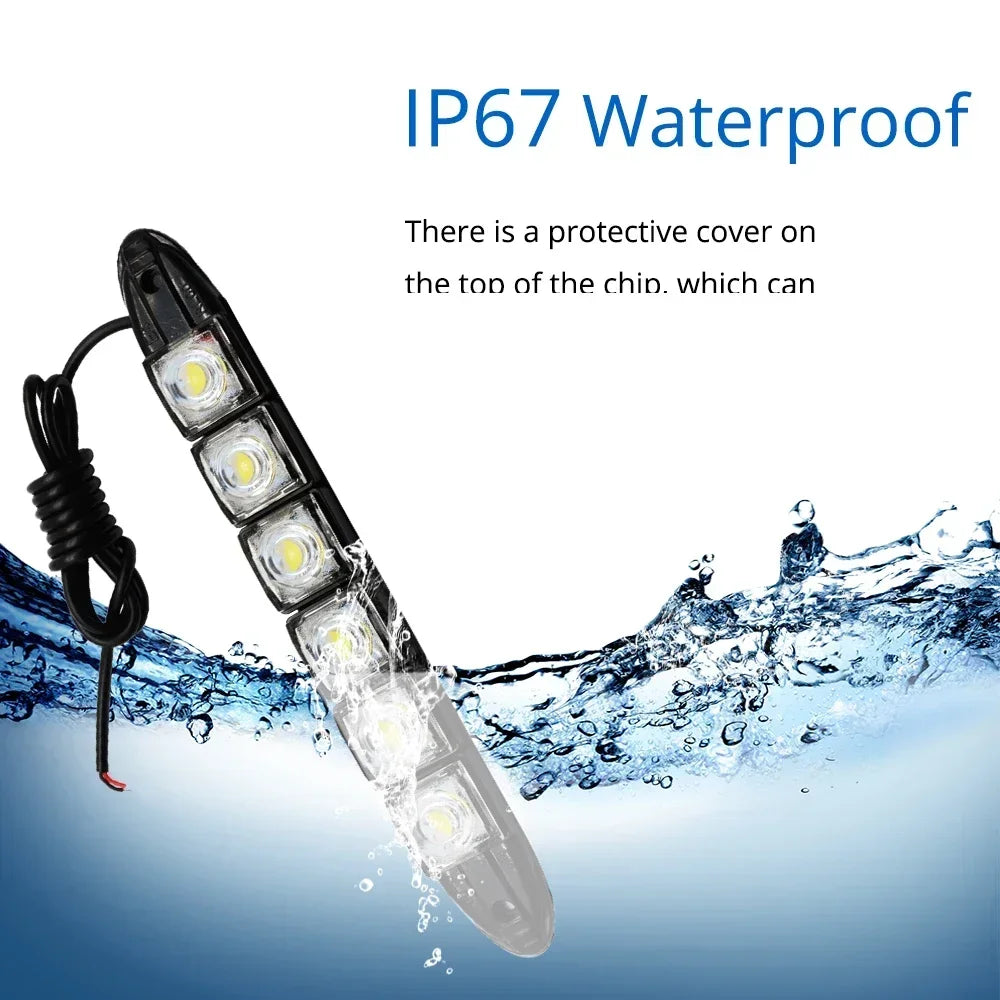 Car Led Daytime Running Light Flexible 6LED White Waterproof Driving Fog Bulbs Turn Signal Lamp Auto Styling Headlight 12V Amagi
