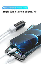 200/100W Mini Dual Ports USB Car Charger Lighter Fast Charging Phone Charger Adapter for IPhone 13 12 Xiaomi Huawei Samsung Amag
