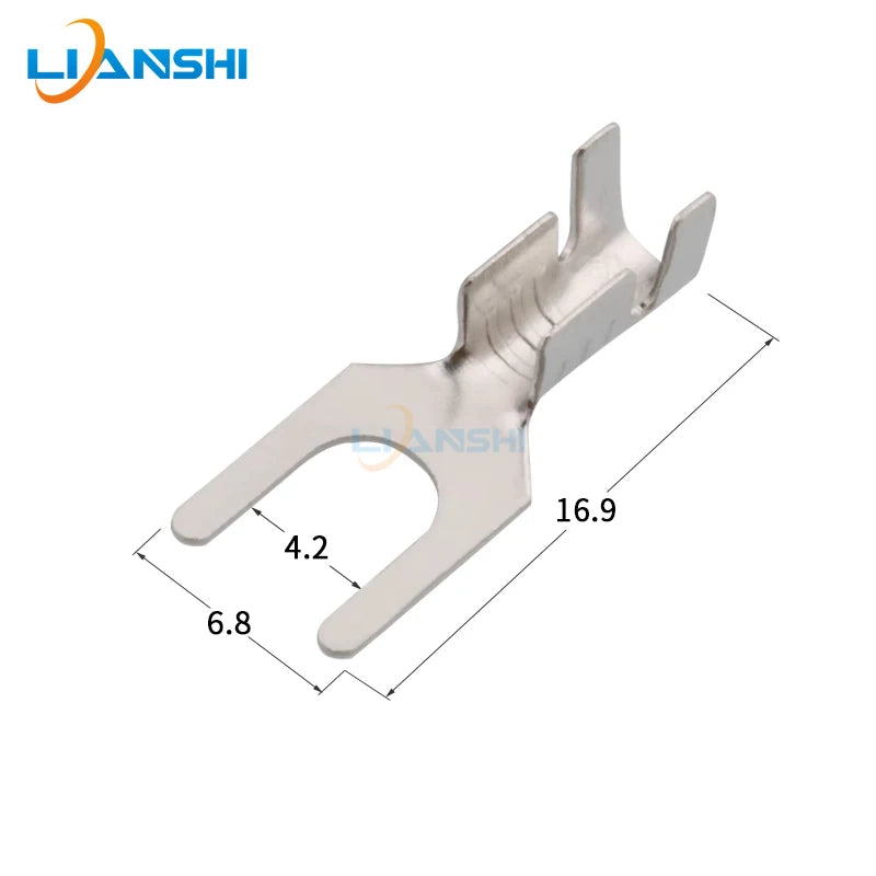 100pcs 4.2 Fork bare terminal Fork cold press terminal U-Y lug Ground lug