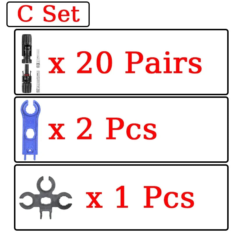 1/5 Sets Photovoltaic Solar PV Connector IP67 Y/T Type 30A 1000V 3-7 Way Branch Kit for PV/MC Cable 2.5/4/6mm² Battery Module