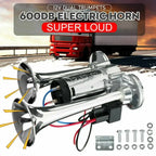 Super Loud 600DB Dual Trumpet Train Horns for Trucks 12V Stainless Steel Electric High Decibel Chrome Finished Car Speaker with