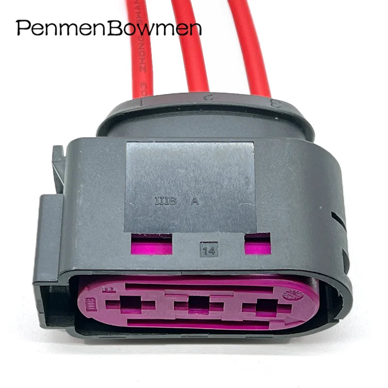 1 Set 3 Pin Car Battery Box Electrical Cable Connectors Waterproof Female Wire Harness Plug For Bora Golf Jetta 1J0937773