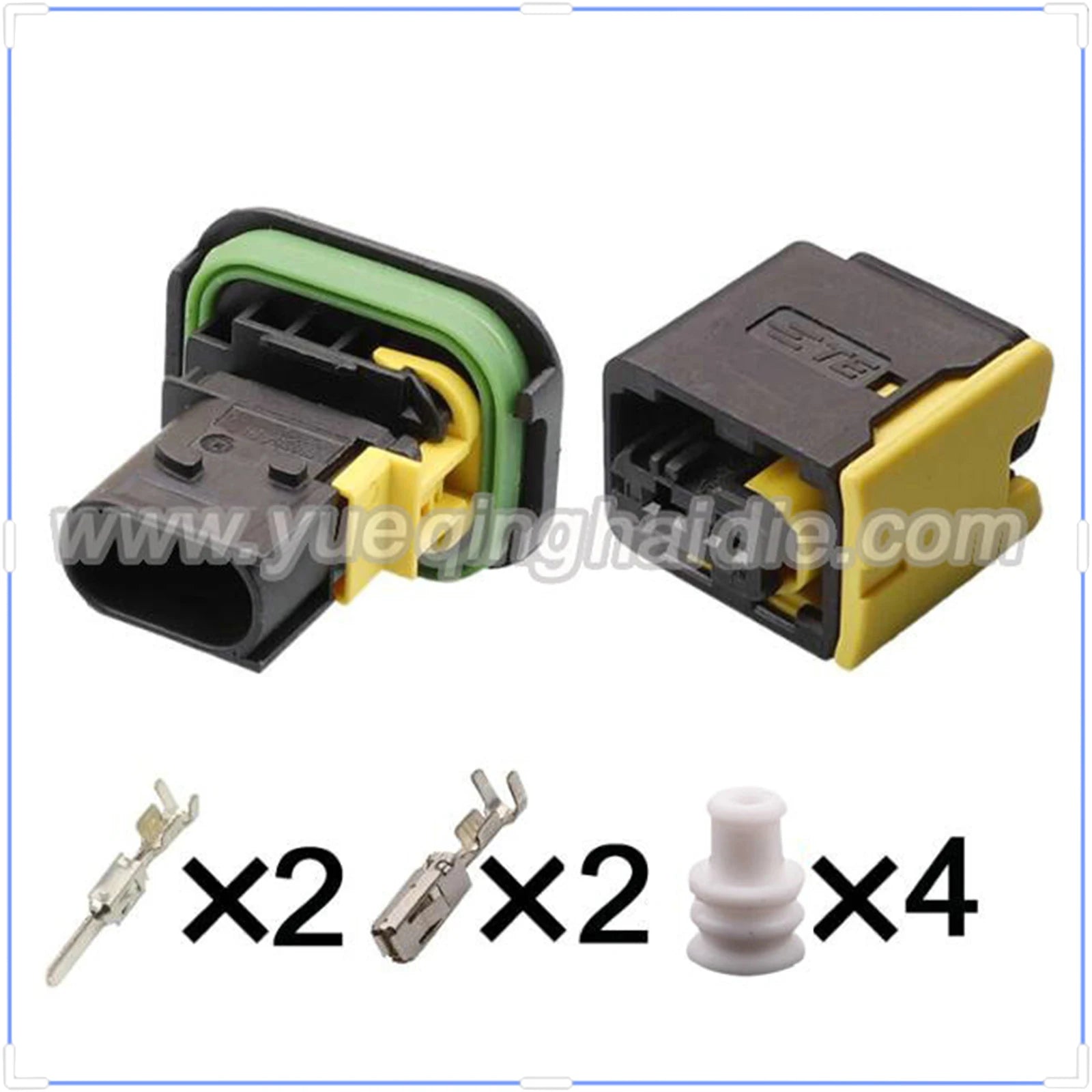 2Pin Connector Waterproof 3.5mm Male Female Connectors Terminal Wire Harness Plug Socket AC Assembly 1-1418483-1 1-1703841-1