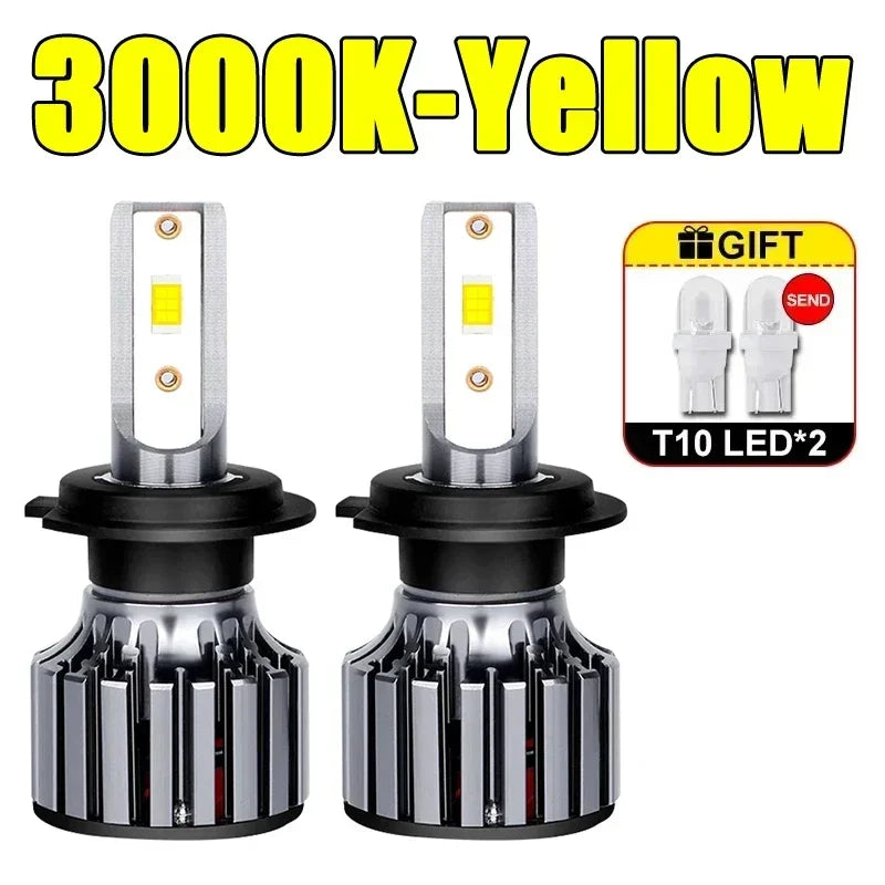 LED 9005/HB3 9006/HB4 9007 H13 H11 H7 H4 H3 H1 880 Car Bulbs 12V High Low Beam 20000LM 120W 6500K White Plug-N-Play 80000h amagi