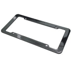 1/2PCS Carbon Fiber Pattern Plastic License Plate Frame Fiber Black Aluminum Metal Car Tag Holder Tire Screw Cap Universal Amagi