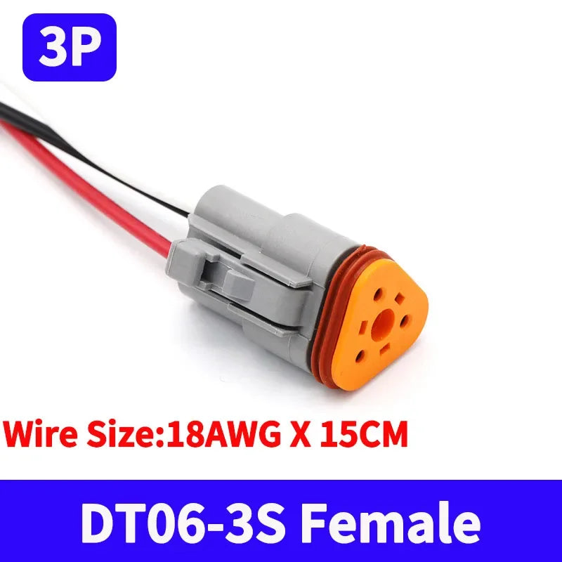5/20/100 Sets Deutsch DT Connector With 15cm Wire Harness Waterproof Electrical Car Socket Plug DT06-2S DT04-2P 2/3/4/6/8/12P
