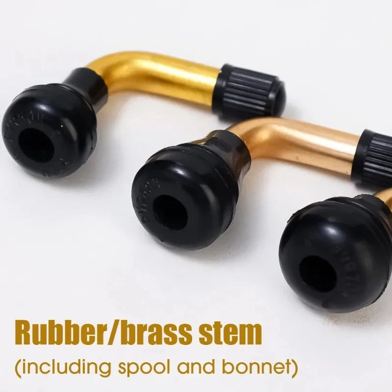 Motorcycle 45° Bent Type Valve Stem for Bike Tubeless Tire Rubber PVR Aluminum Alloy Anti-Corrosion Car Tire Repair Parts 2-4PCS