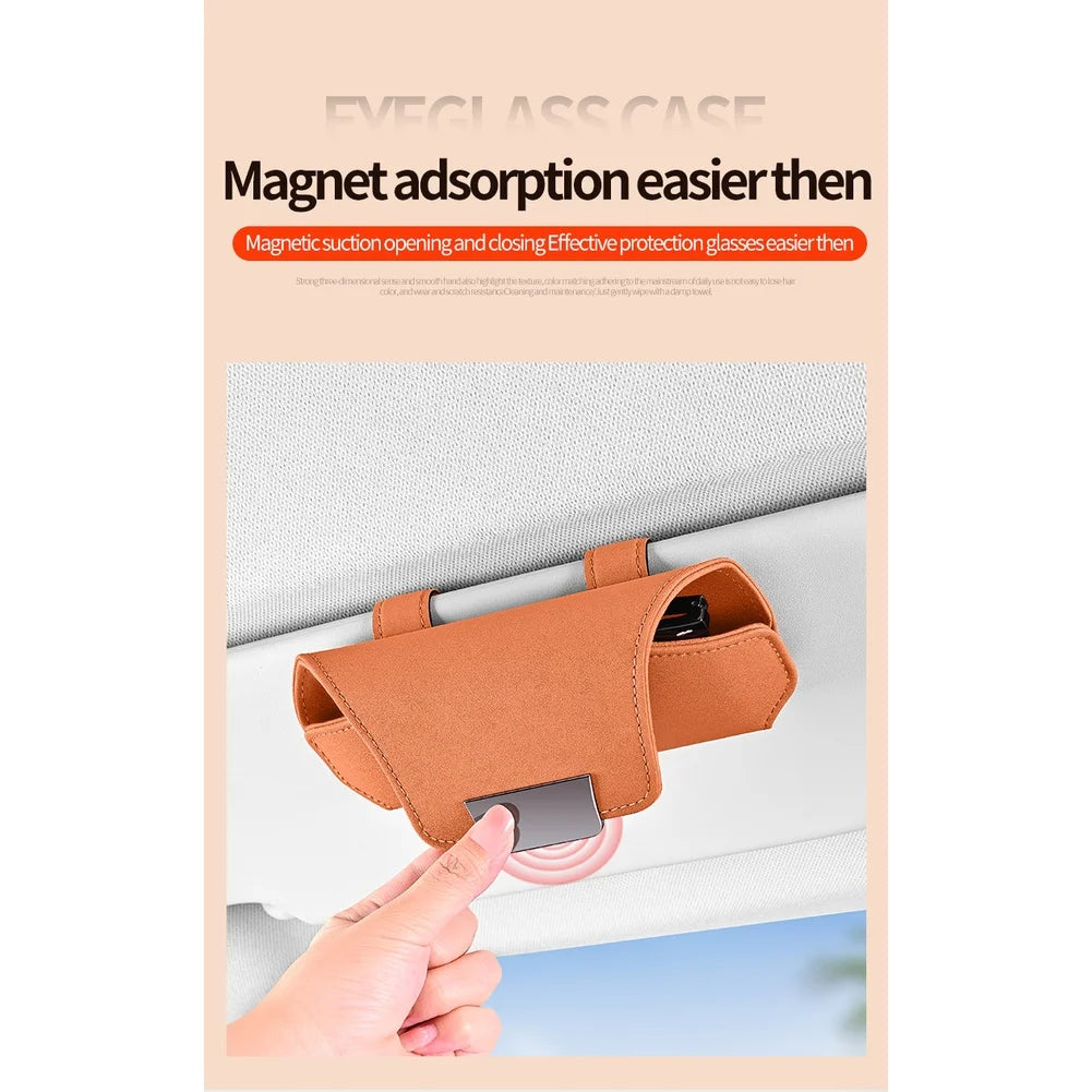1PC Car Eyewear Organizer Car Glasses Case Suede Material Sun Visor Holder Car Sunglasses Holder Case Glasses Box