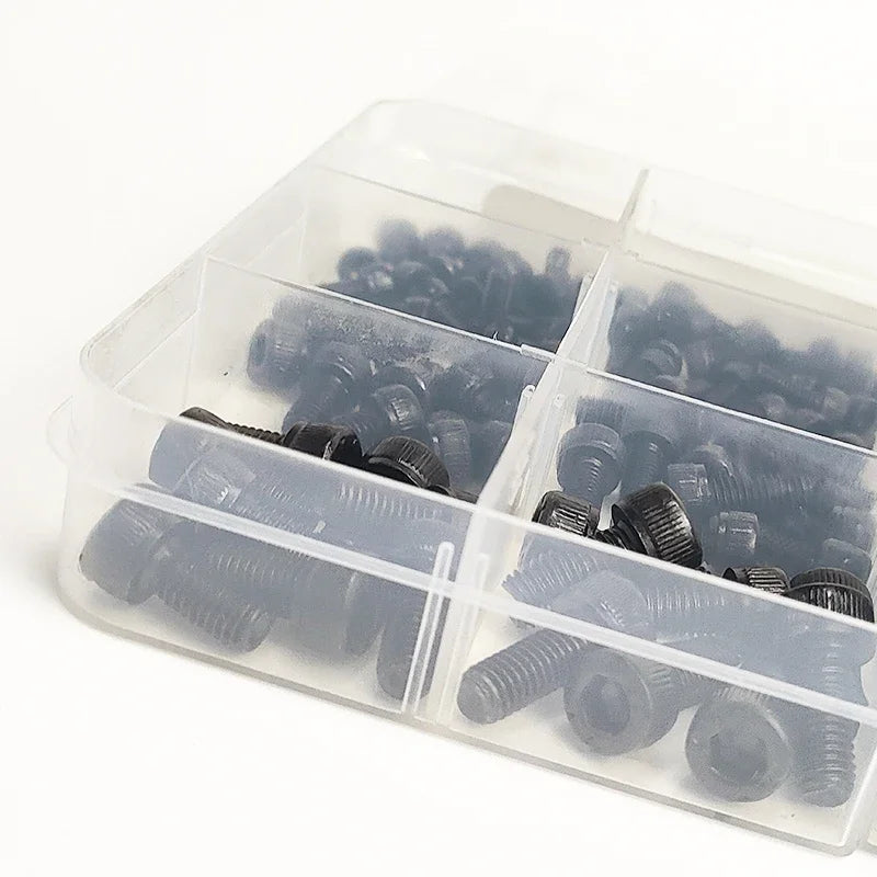 Grade 12.9 Carbon Steel Socket Head Cap Screws Kit, M3 M4 M5 M6 M8 Assortment, High Tensile Hex Bolts, Rust Resistant, Allen Key