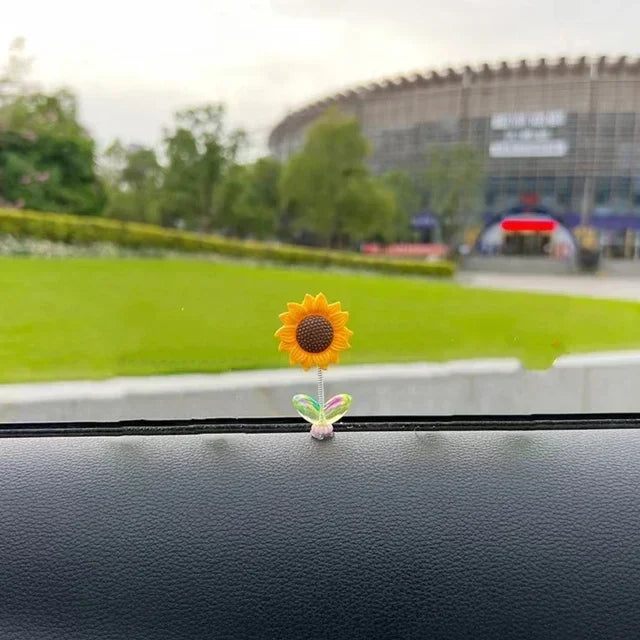 Cute Sunflower Car Decor Set Resin Dashboard Window Edge Accessories for Vehicle Interior Dashboard Decor Interior Accessories