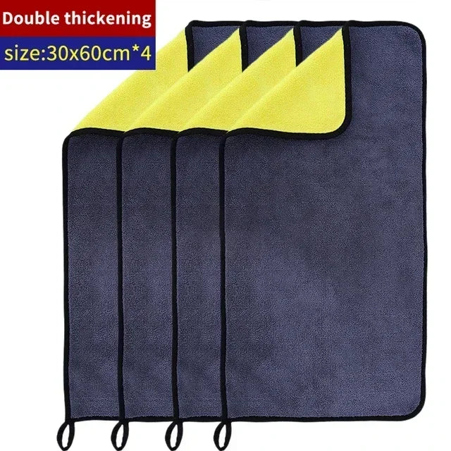 Microfiber Cleaning Towel Thicken Soft Drying Cloth Car Body Washing Towels Double Layer Clean Rags Car Accessories Amagi