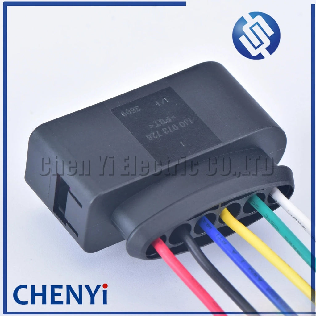 6 Pin 3.5mm female waterproof cable electrical pump connector ignition coil wire harness plug 1J0973726 With wires 1J0 973 726