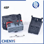 Gray 48 Pin way Sealed Hybrid Modular Wiring Plug Left Wire Output Black Connector Socket 64320-1318