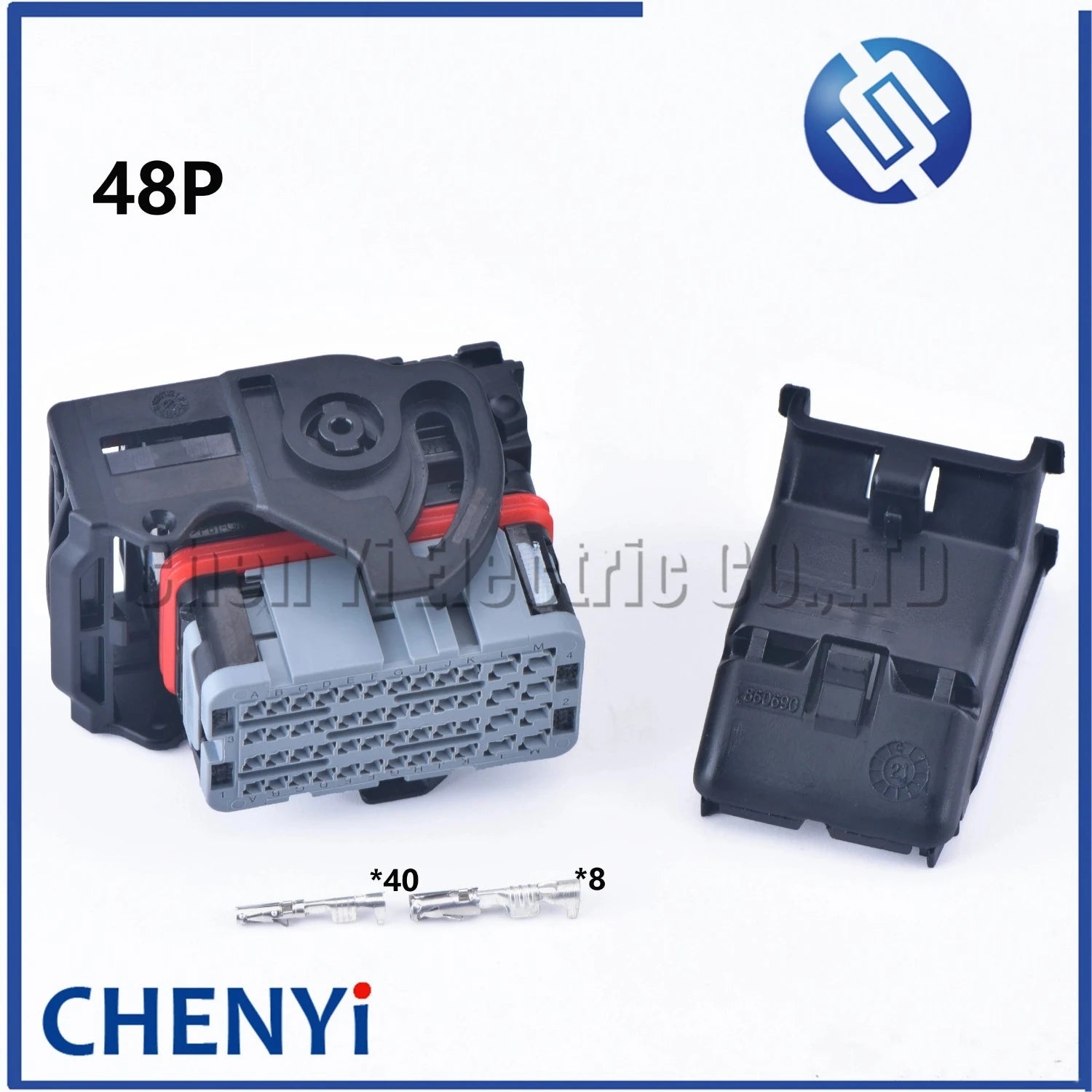 Gray 48 Pin way Sealed Hybrid Modular Wiring Plug Left Wire Output Black Connector Socket 64320-1318