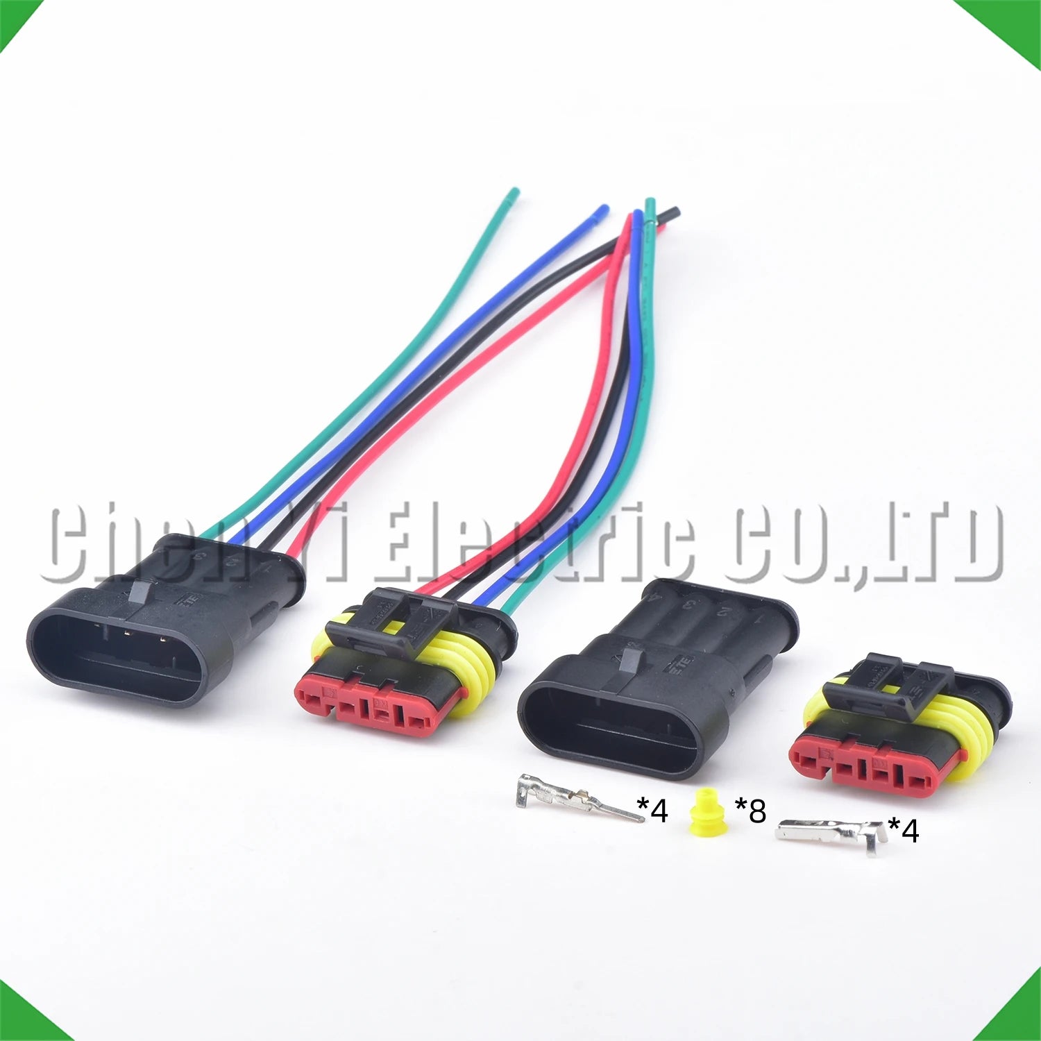 4-pin wire harness female automotive waterproof connector black steam harness