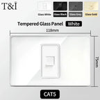 118x75mm Tempered Glass US-Thai Socket: Dual USB-C Ports & 2 AC Outlets for 110V, Scratch-Resistant Panel