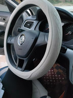 Napa Leather Perforated Patchwork Car Steering Wheel Cover, Non-slip, Breathable, Universal 15 Inch (Approx. 38.1cm) Amagi