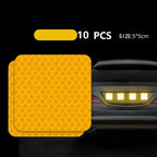10pcs Car Bumper Reflective Stickers Reflective Warning Strip Tape Secure Reflector Stickers Decals Accessories