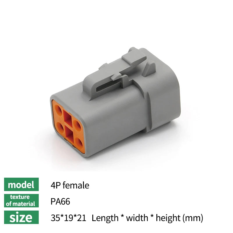 5/10/20Sets Deutsch Type DTM/DT/DTP/DT13/DT15 Waterproof Connector With Terminal Male Female Plug&Socket DTM04-2/3/4/6/8/12P